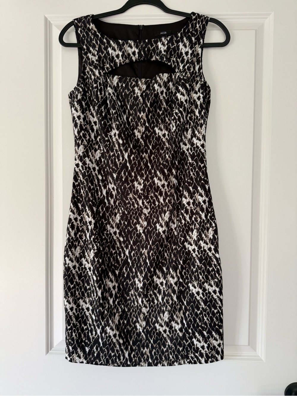 Jacob Black and White Cutout Sheath Dress